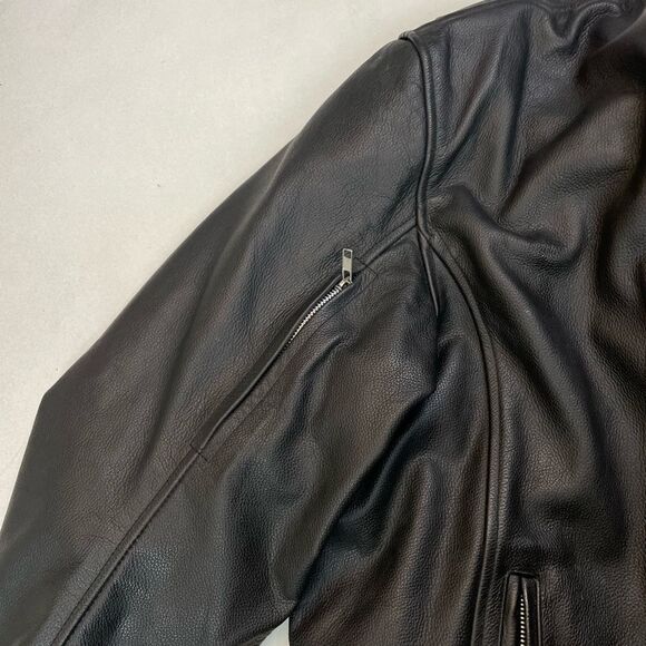 Fieldsheer Deuce Motorcycle Leather Jacket Men Size 48 Black - Picture 4 of 11